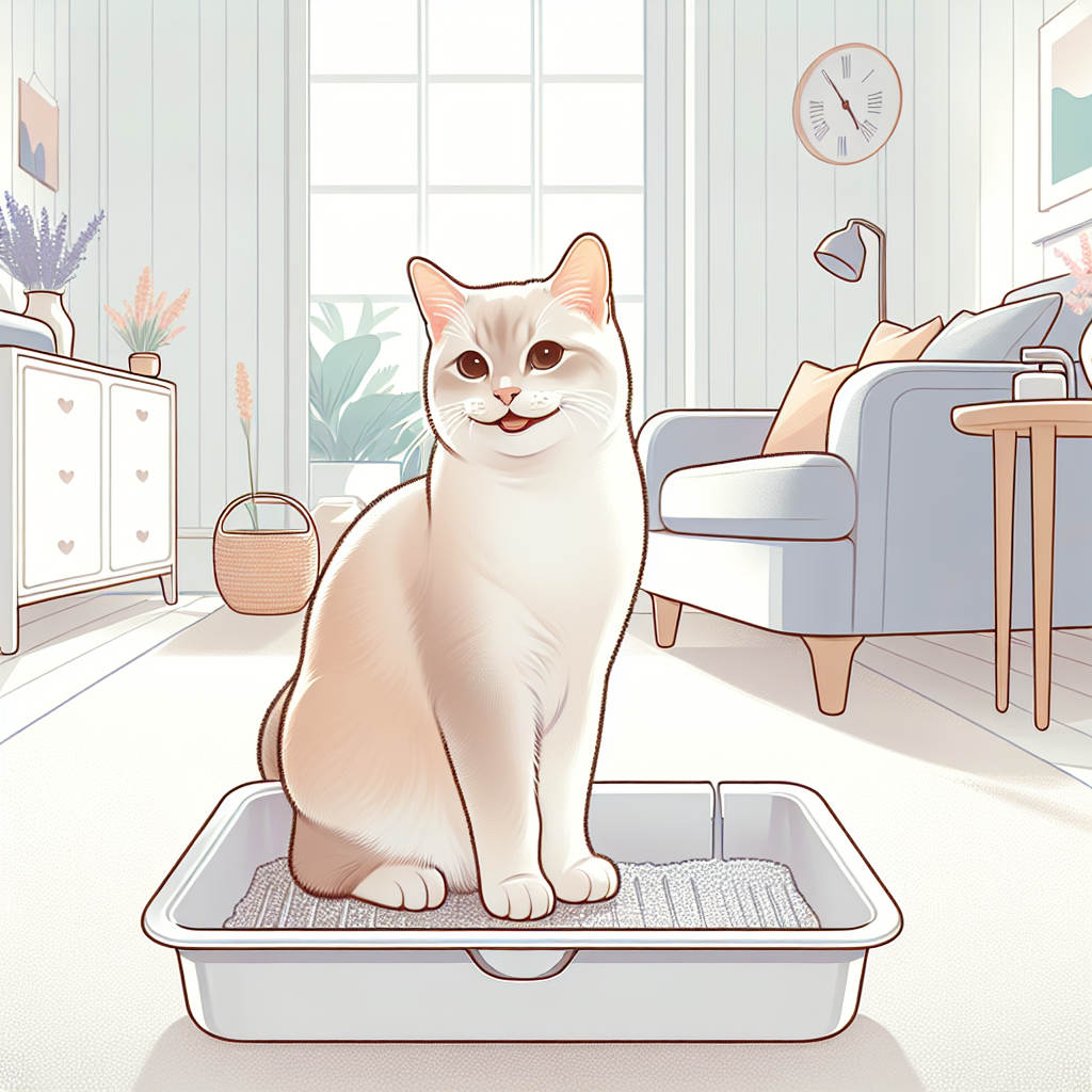 Chat tigré mangeant ses croquettes dans une gamelle moderne, avec un smartphone montrant une commande en ligne en arrière-plan
