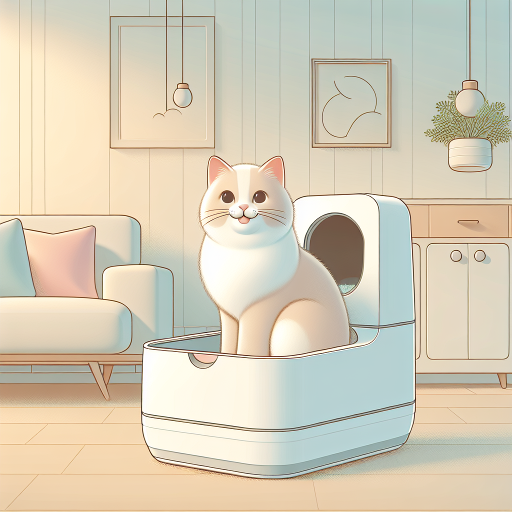 Chat stérilisé mangeant des croquettes adaptées dans une gamelle moderne, avec calculatrice et codes promo en arrière-plan