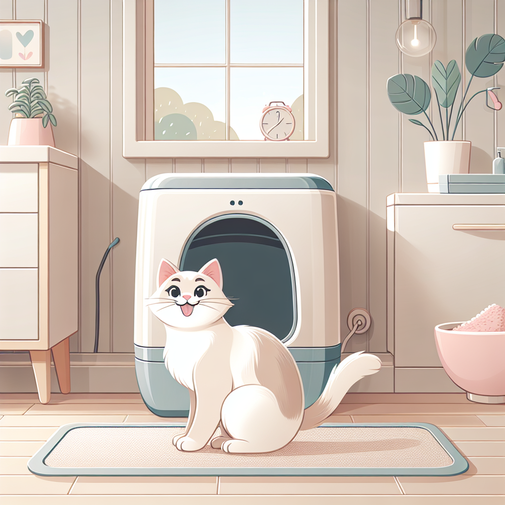 Chat stérilisé mangeant ses croquettes dans une gamelle, avec une balance de cuisine à côté pour mesurer les portions