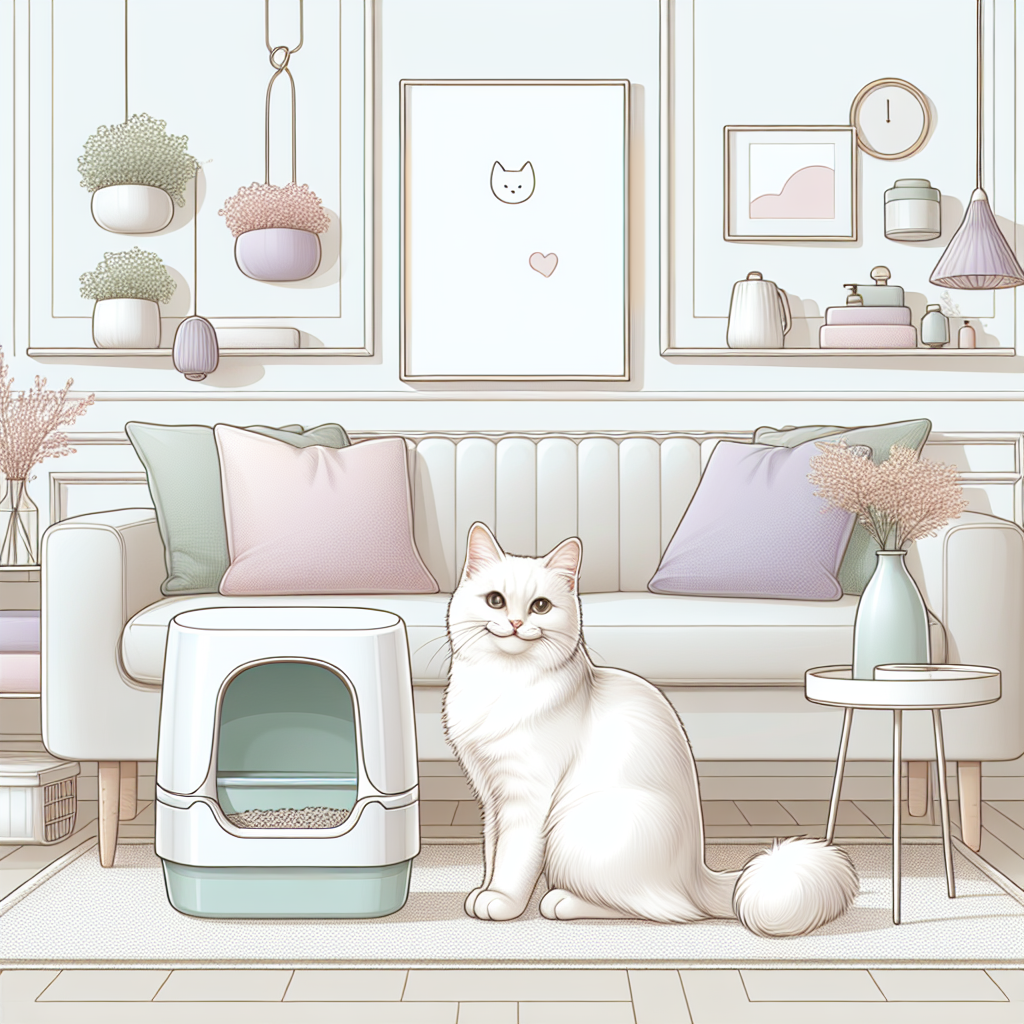 Chat tigré mangeant des croquettes spécialisées dans une gamelle moderne, dans un intérieur lumineux et apaisant