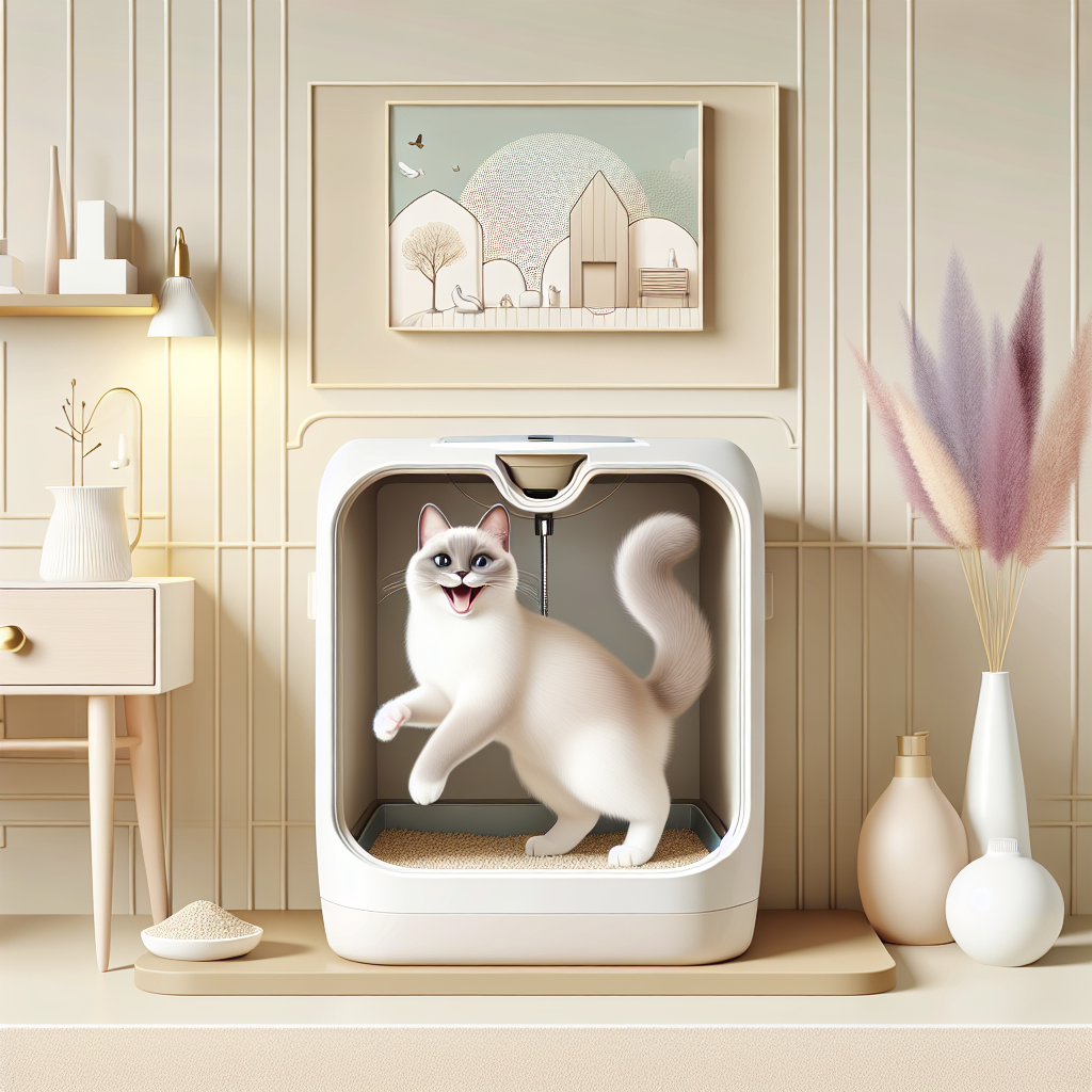 Chat stérilisé mangeant des croquettes adaptées dans une gamelle moderne