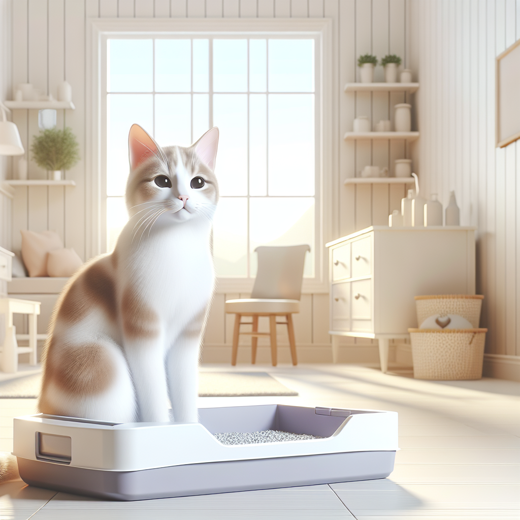 Propriétaire de chat lisant attentivement l'étiquette nutritionnelle d'un paquet de croquettes dans un environnement moderne et chaleureux