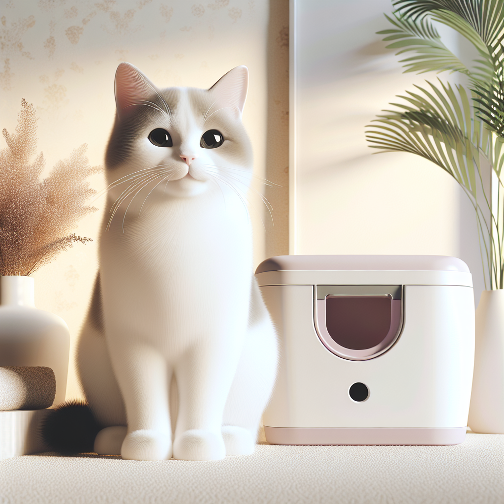 Chat stérilisé mangeant des croquettes adaptées dans une gamelle moderne, environnement propre et confortable