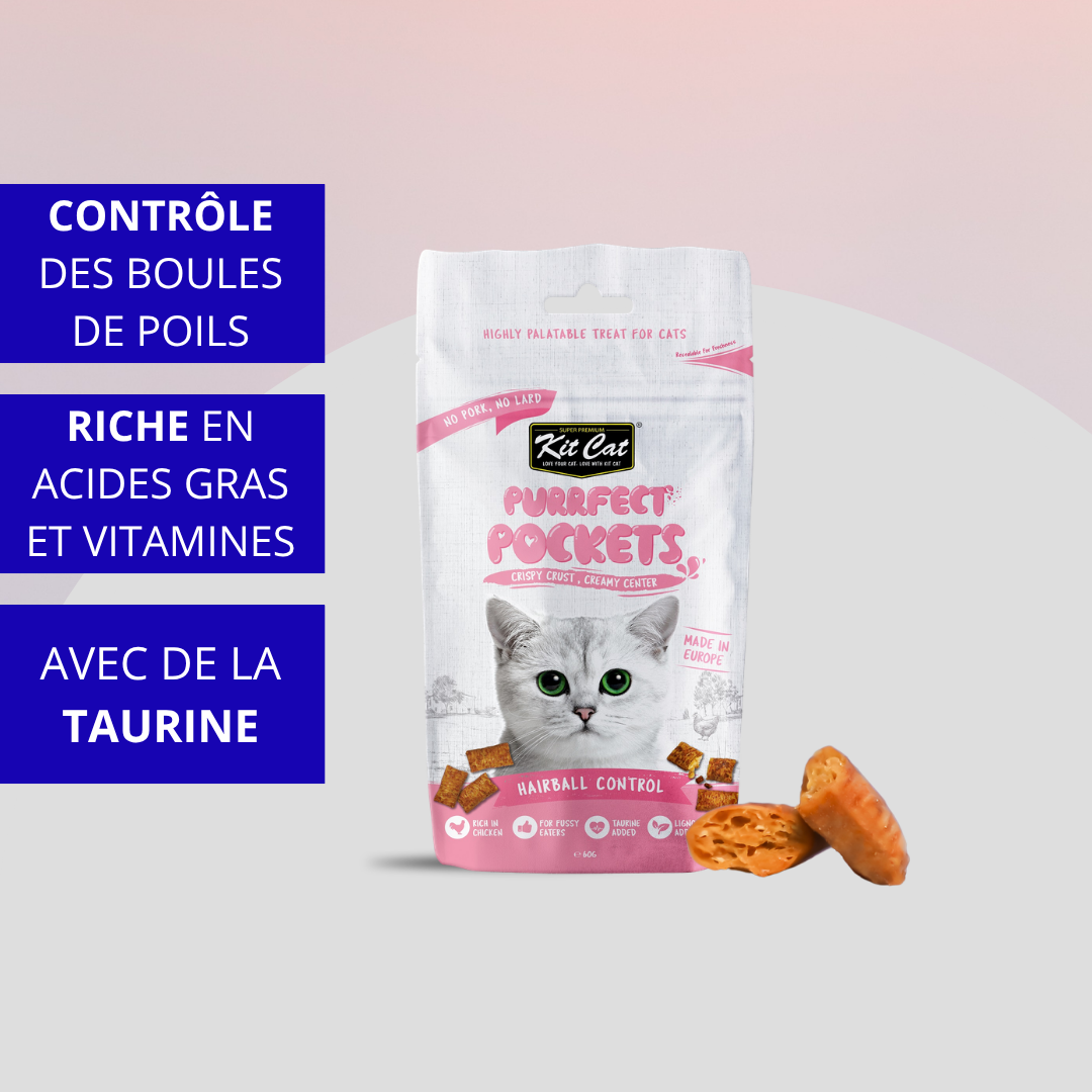 Kit Cat Purrfect Pockets - Contrôle des Boules de Poils 60g