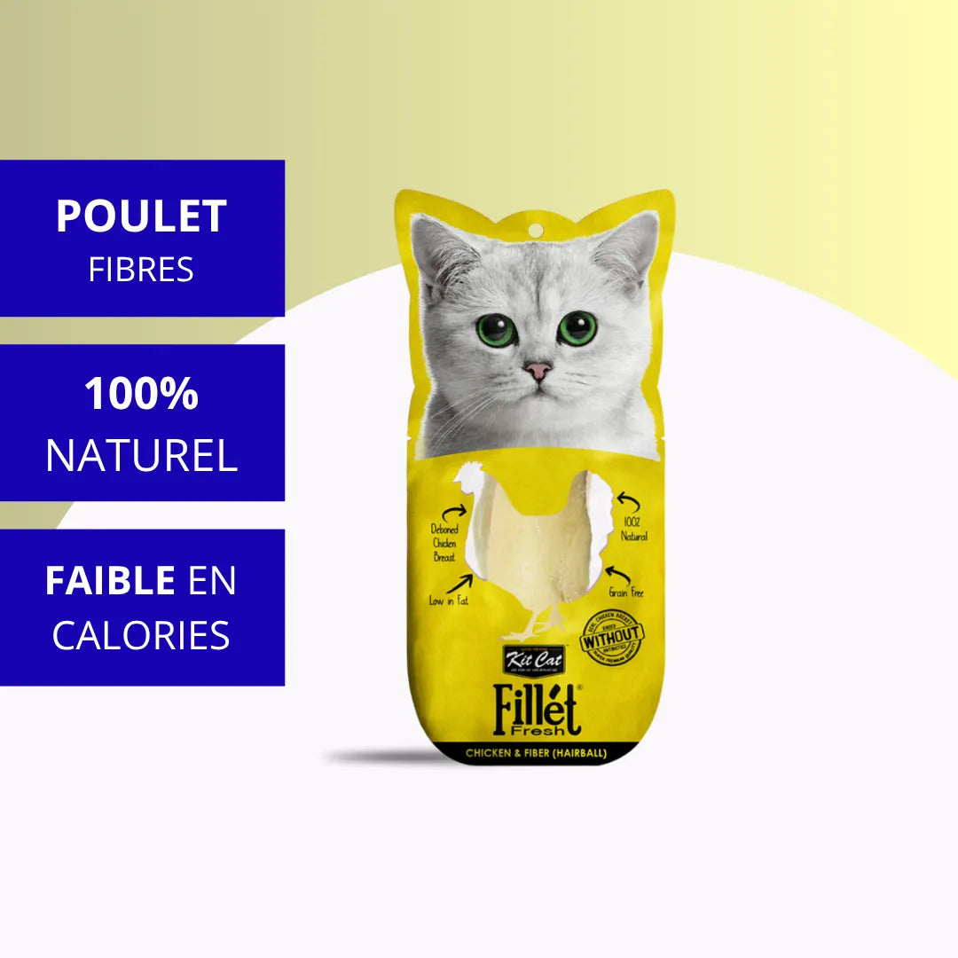 Kit Cat Filet Frais - Poulet et Fibres (Boules de Poils) 30g