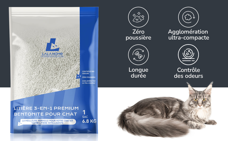Litière 3-en-1 Premium Bentonite
