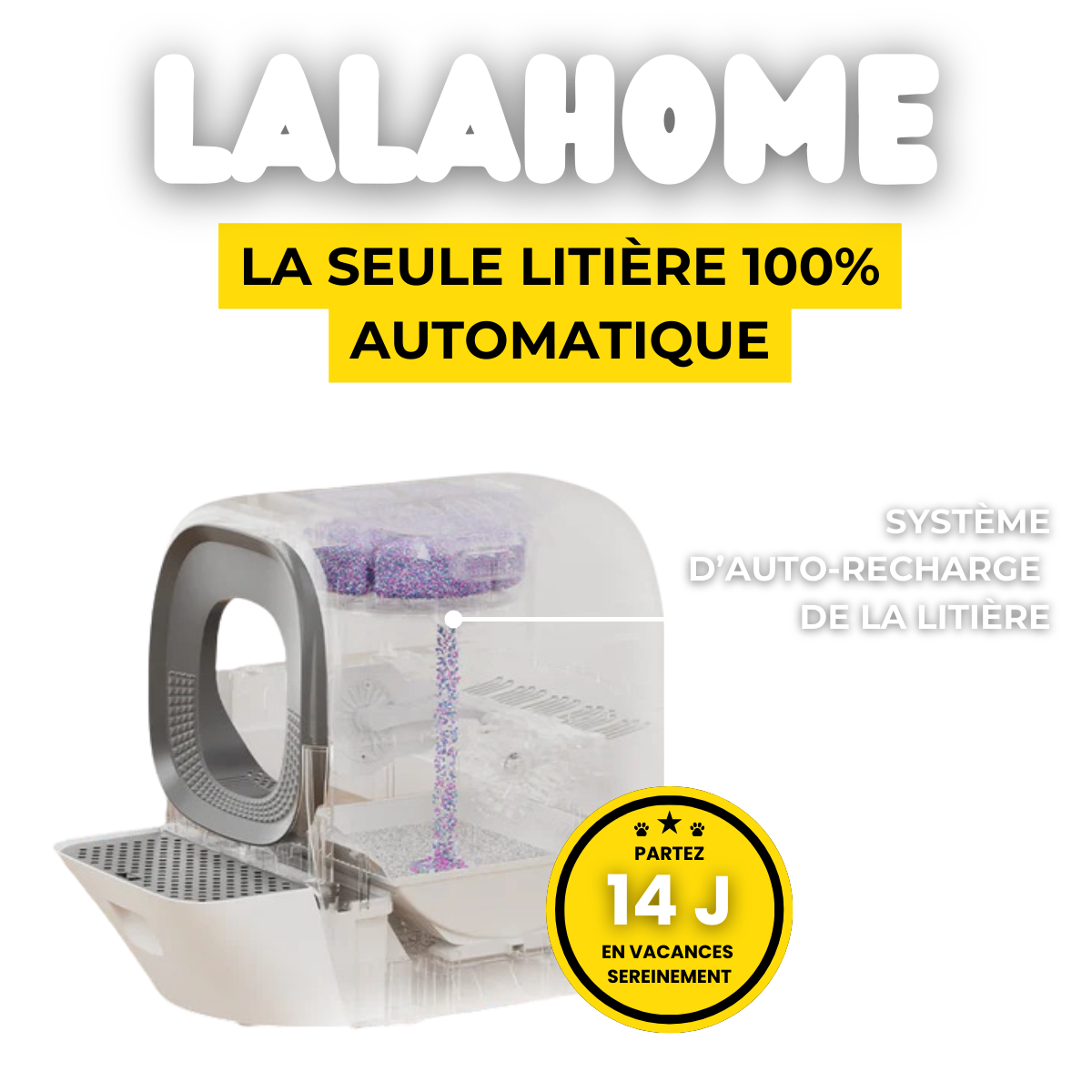 La seule litière 100% AUTOMATIQUE  – Lalahome