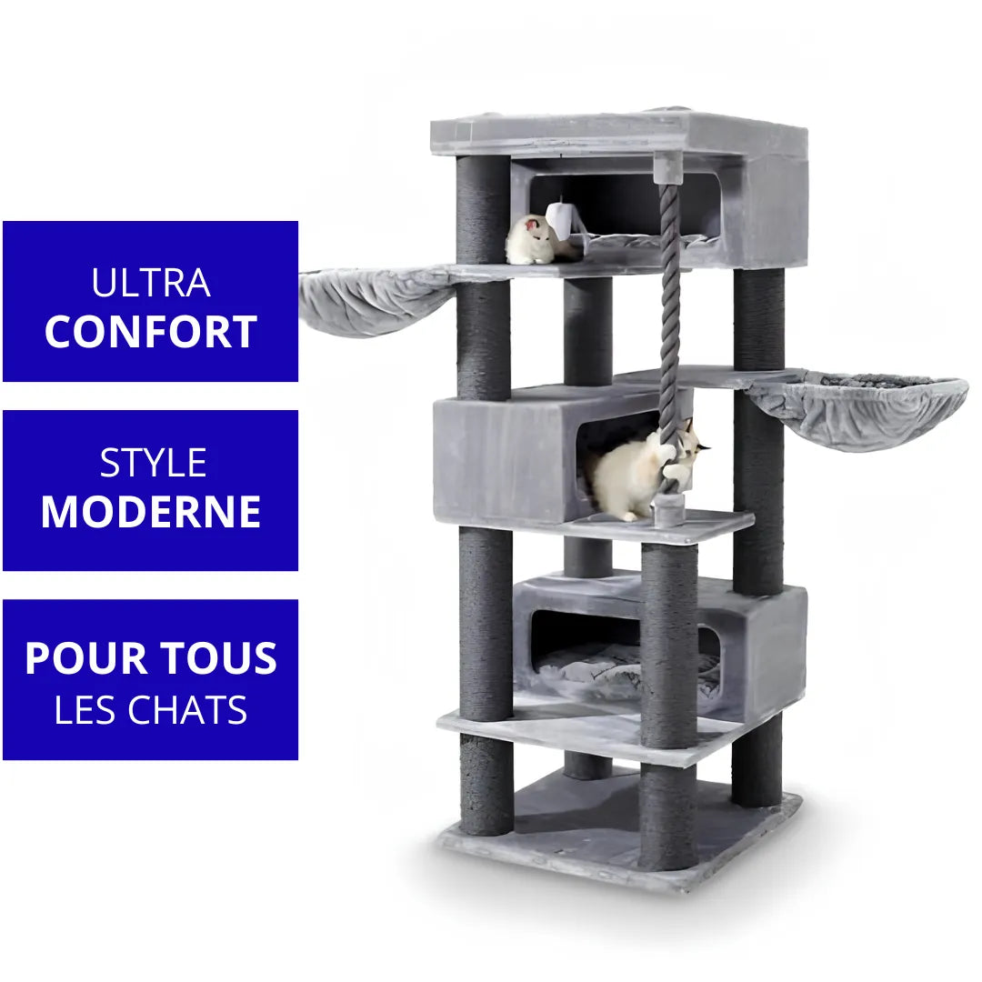 Arbre à chat géant XXL gris Turnpike 200 | AnimalCares