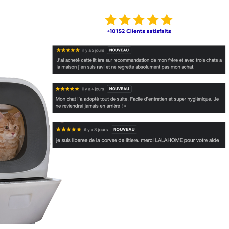 La seule litière 100% AUTOMATIQUE  – LALAHOME