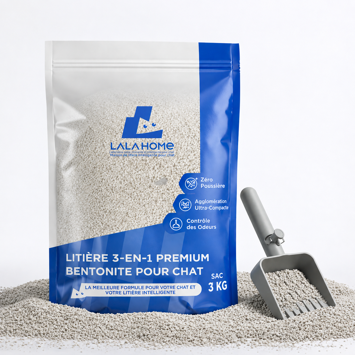 Litière 3-en-1 Premium Bentonite 3kg