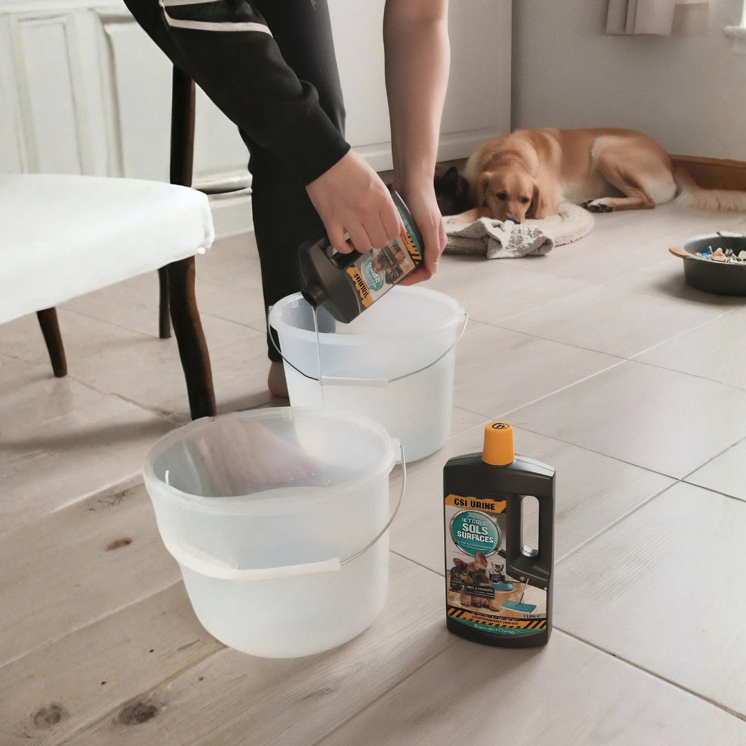 CSI Urine concentré sols et surfaces 1L éliminateur odeur urine chat biofilm actif sans rinçage toutes surfaces