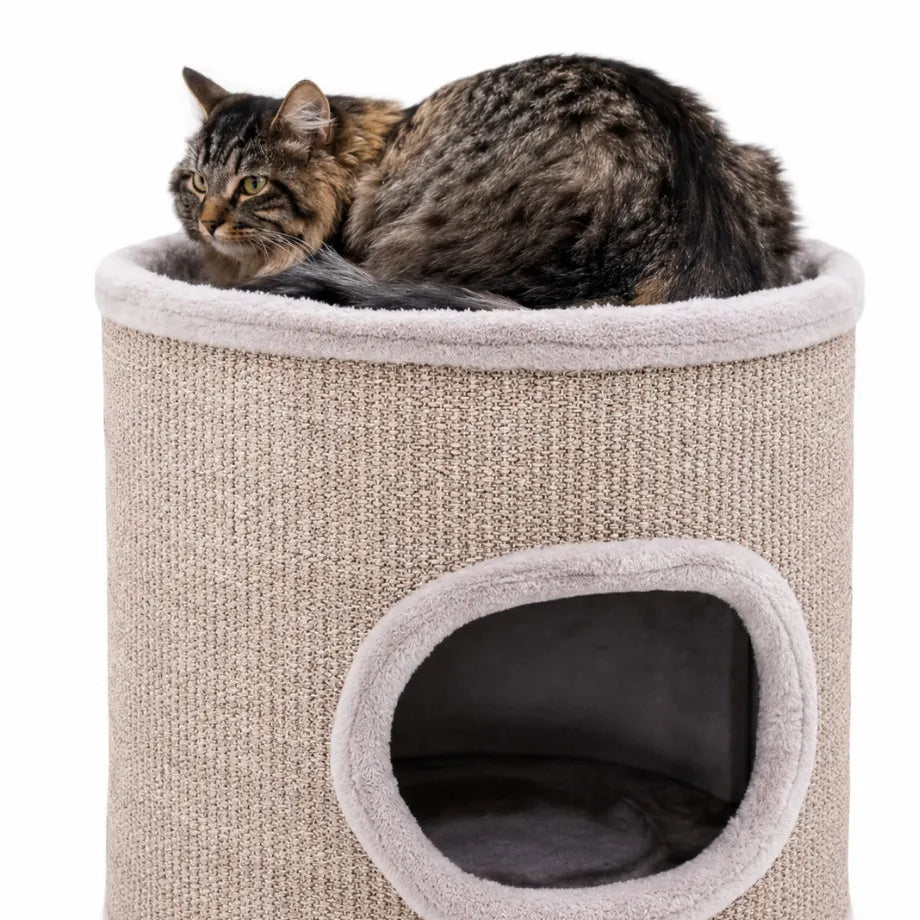 Tour à griffer chat Dome Cappuccino – sisal intégral 110 cm, stable pour tous les chats