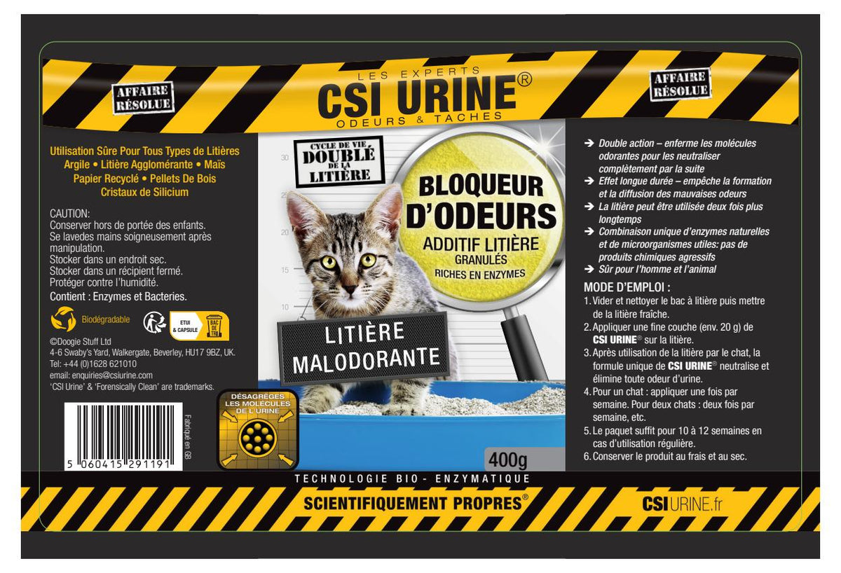 Granulés anti odeur litière chat - CSI Urine 400 g