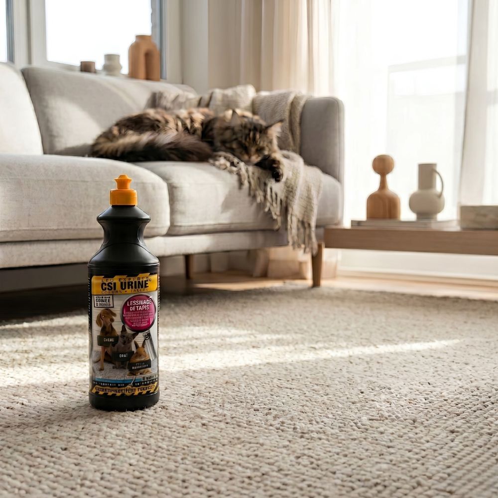 Nettoyant enzymatique pour tapis urine chat