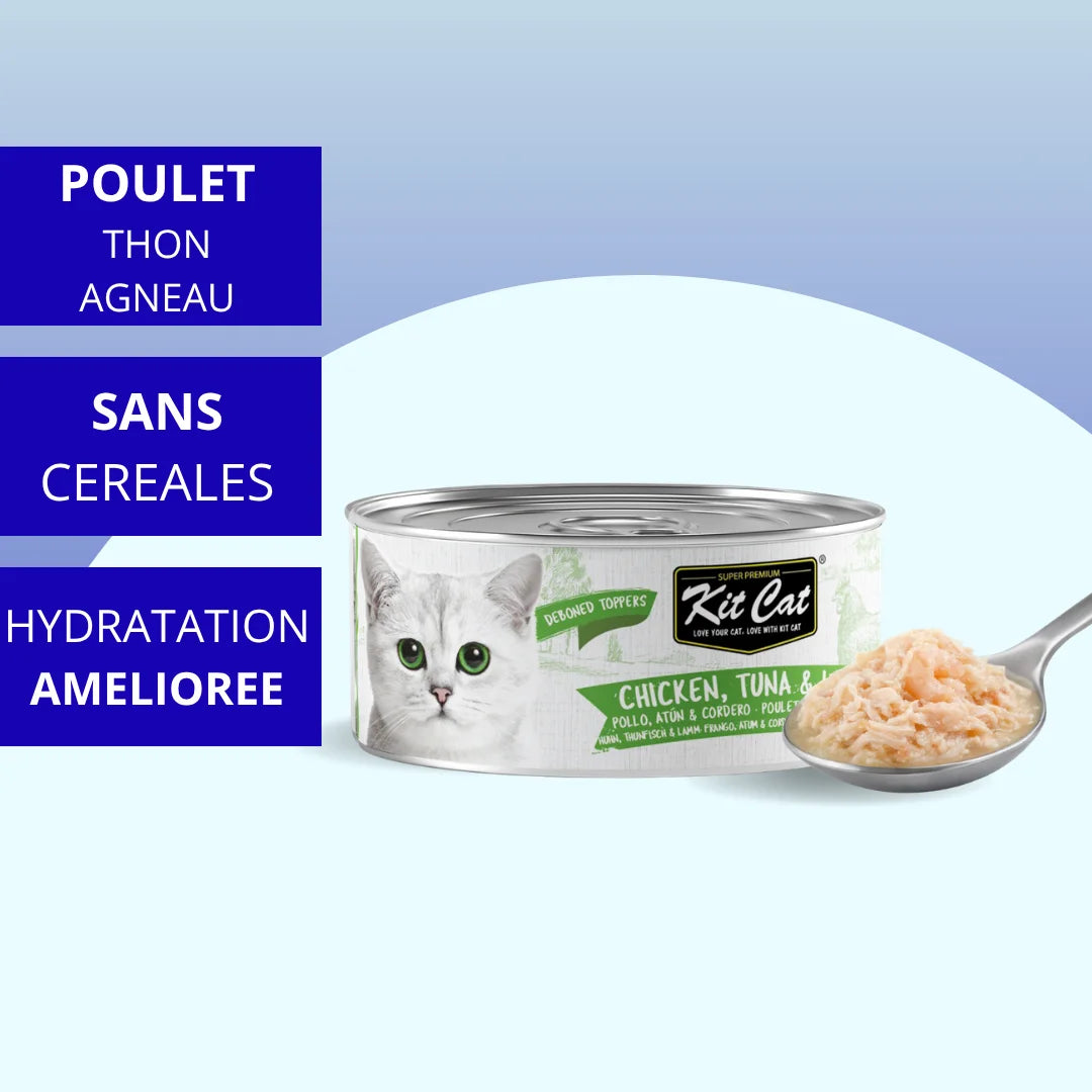 Gelée pour Chat Poulet, Thon & Agneau 80g - Kit Cat Toppers