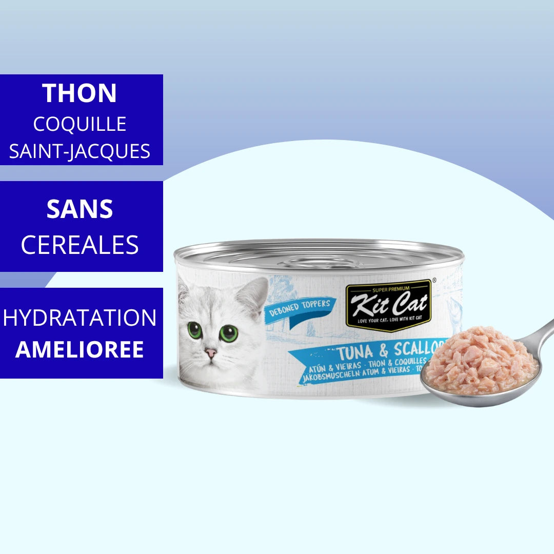 Gelée pour chat Thon & Coquille Saint-Jacques 80g — Kit Cat Toppers
