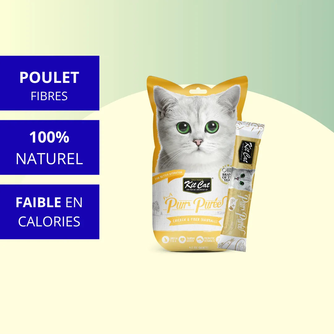 Kit Cat PurrPuree - Poulet et Fibres 60g