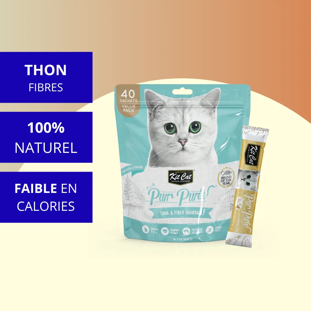 Kit Cat PurrPuree Value Pack - Thon et fibre 40x15g