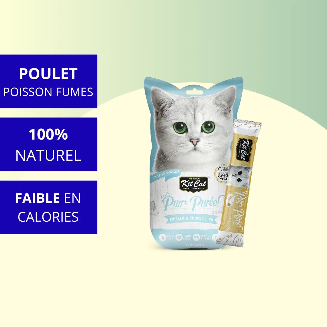 Kit Cat PurrPuree - Poulet et Poisson Fumés 60g