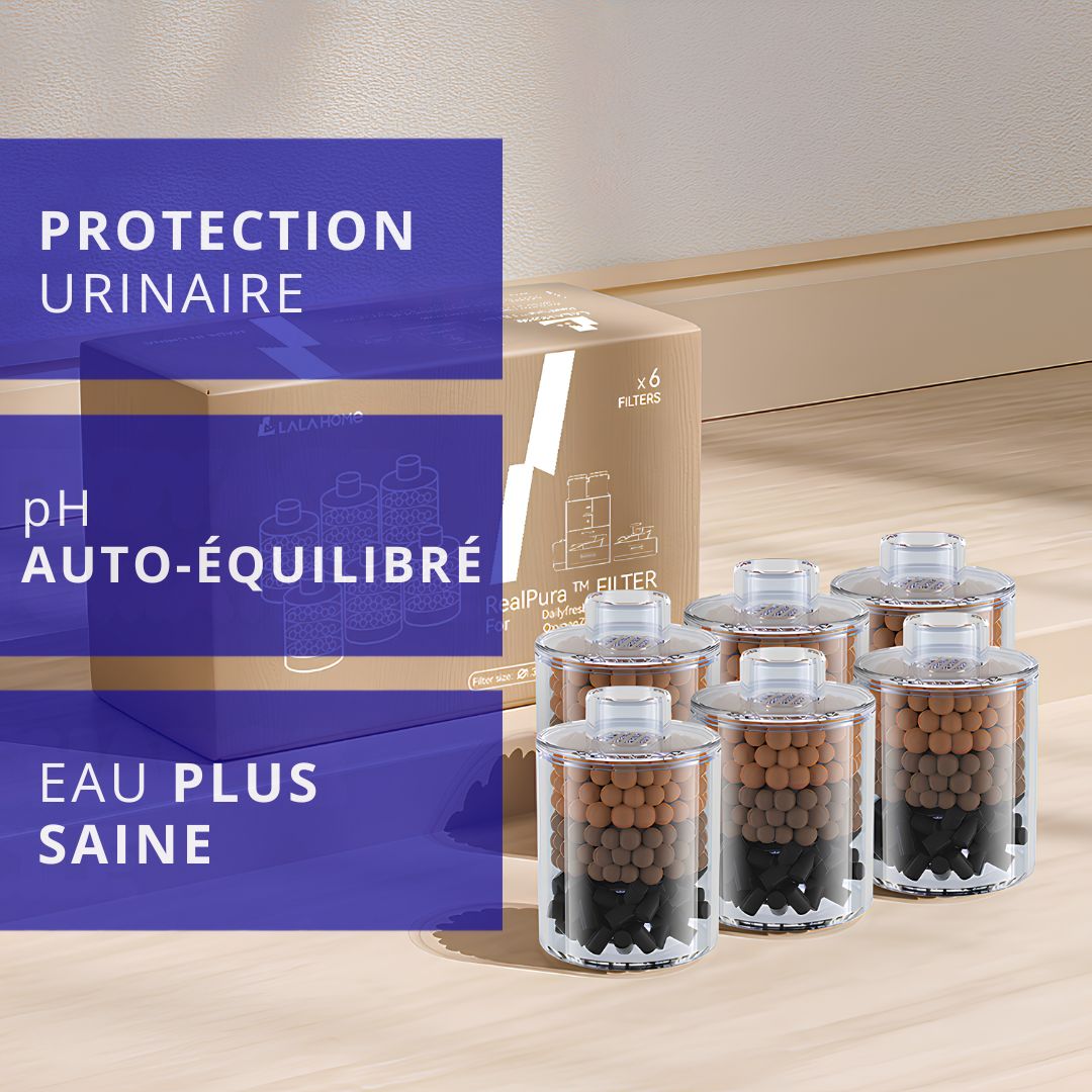 Cartouches de purification d'eau RealPura™ x6 — Charbon actif, zéolite & pierre médicale