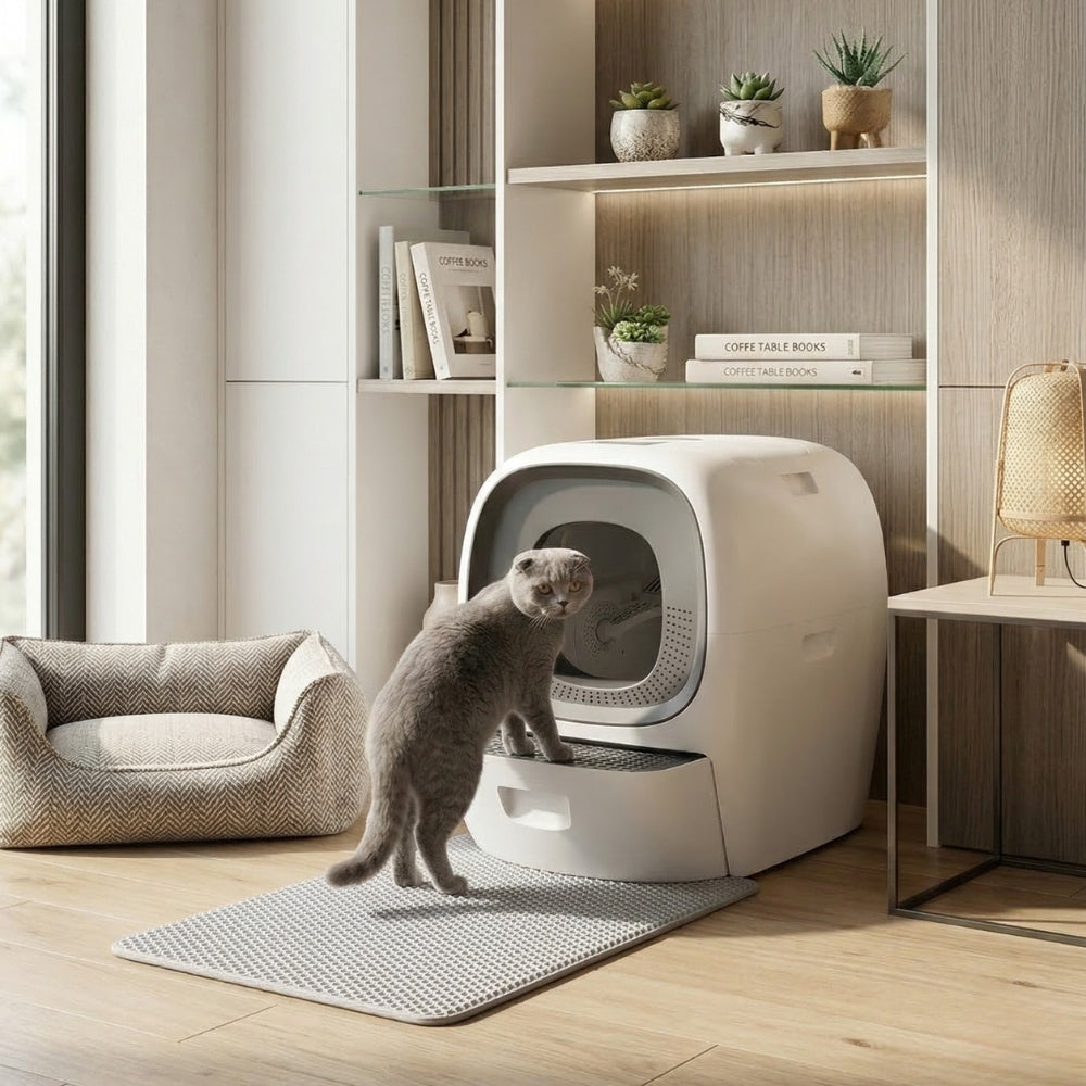 tapis litière double couche chat